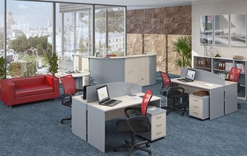 Мебель для персонала IMAGO четыре рабочих места, стол для переговоров в Уссурийске - предосмотр 1